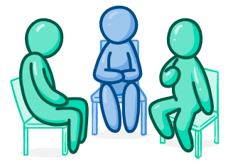 A group of people in therapy