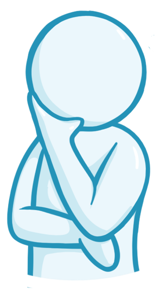An illustration of a human figure pondering something