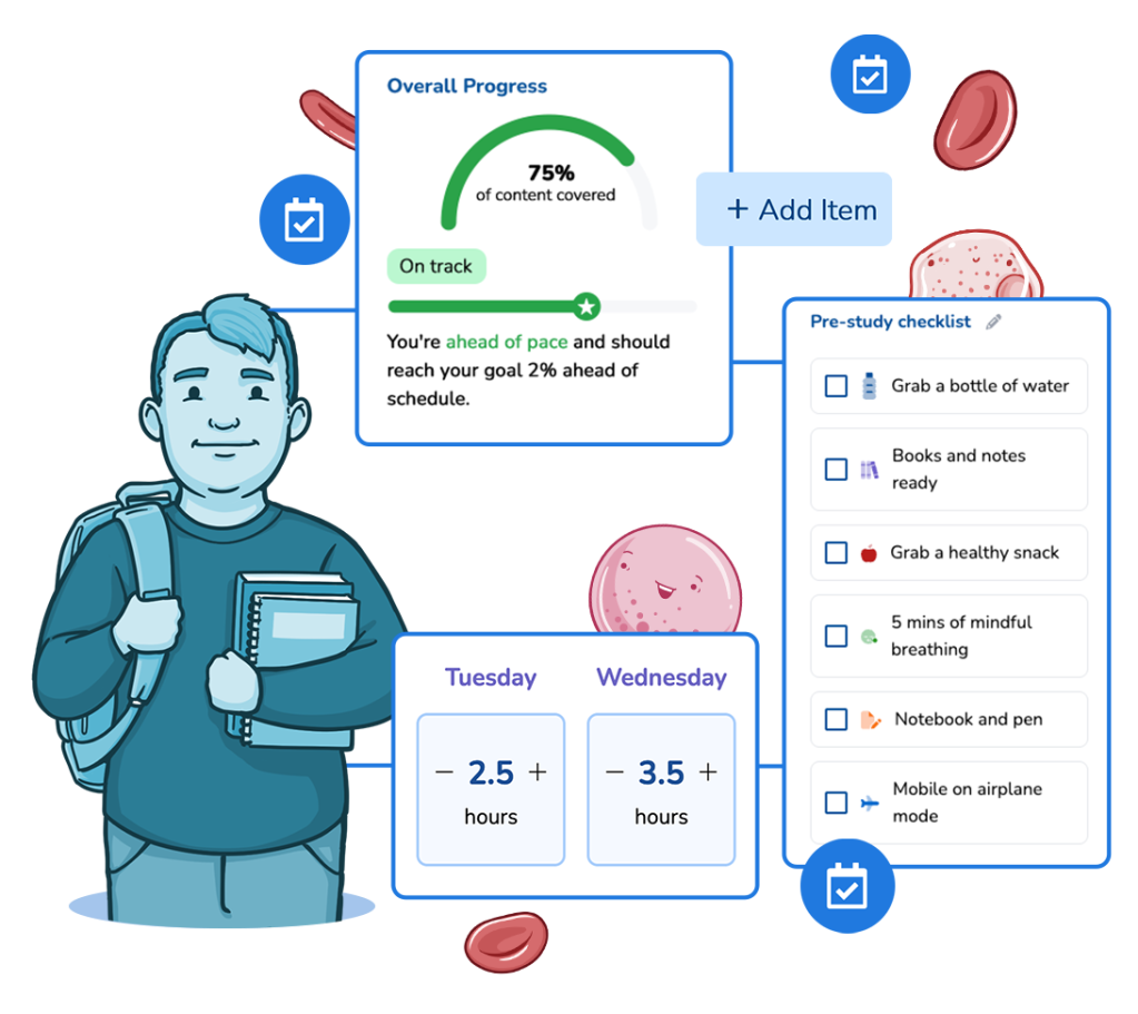 Osmosis Quiz Builder interface showing a chest X-ray Zenker diverticulum question, 75-question quiz summary dashboard, and a new Quintessential Quizzer achievement badge for answering 100 questions.